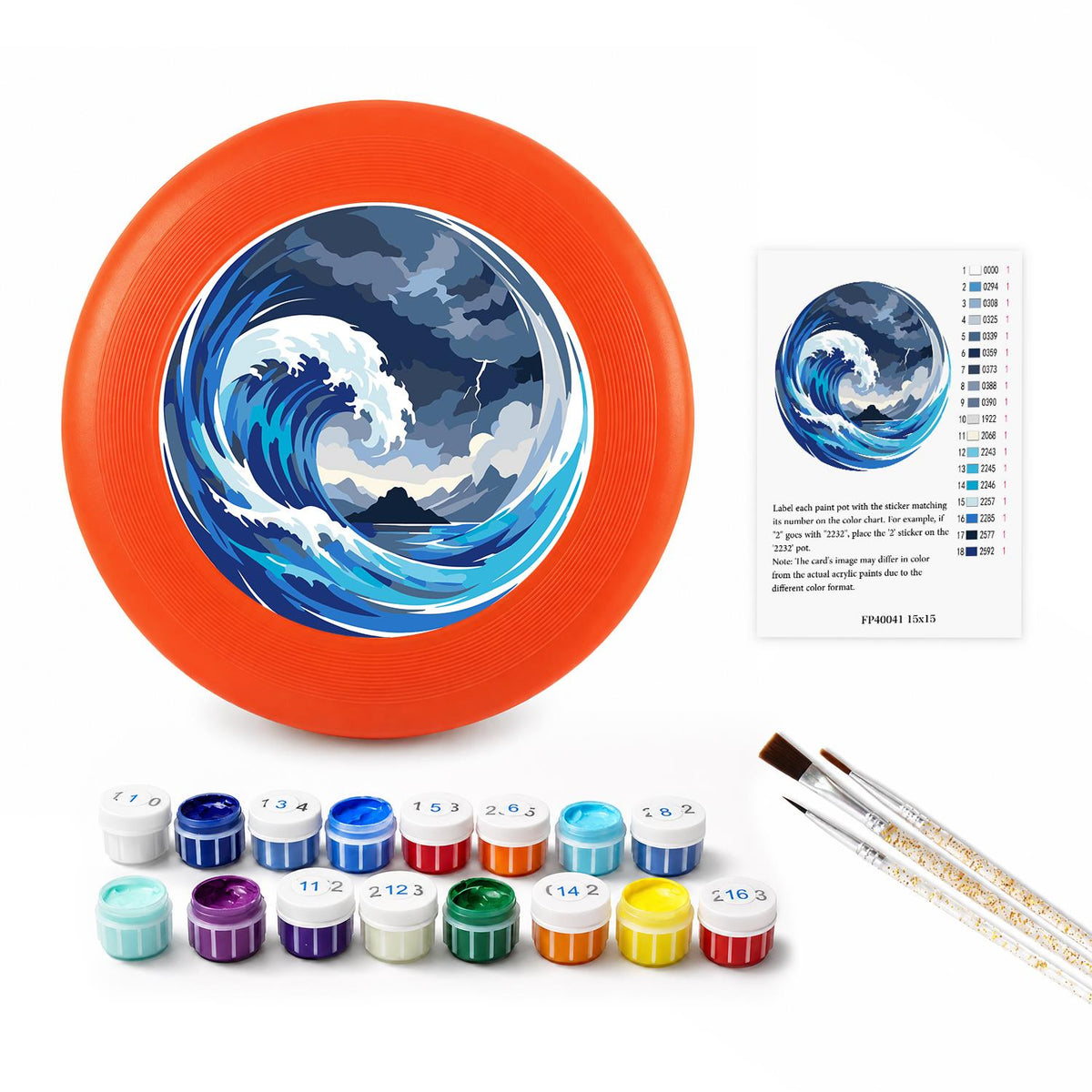 Moonlit Breaking Wave (Paint by Numbers Flying Disc)