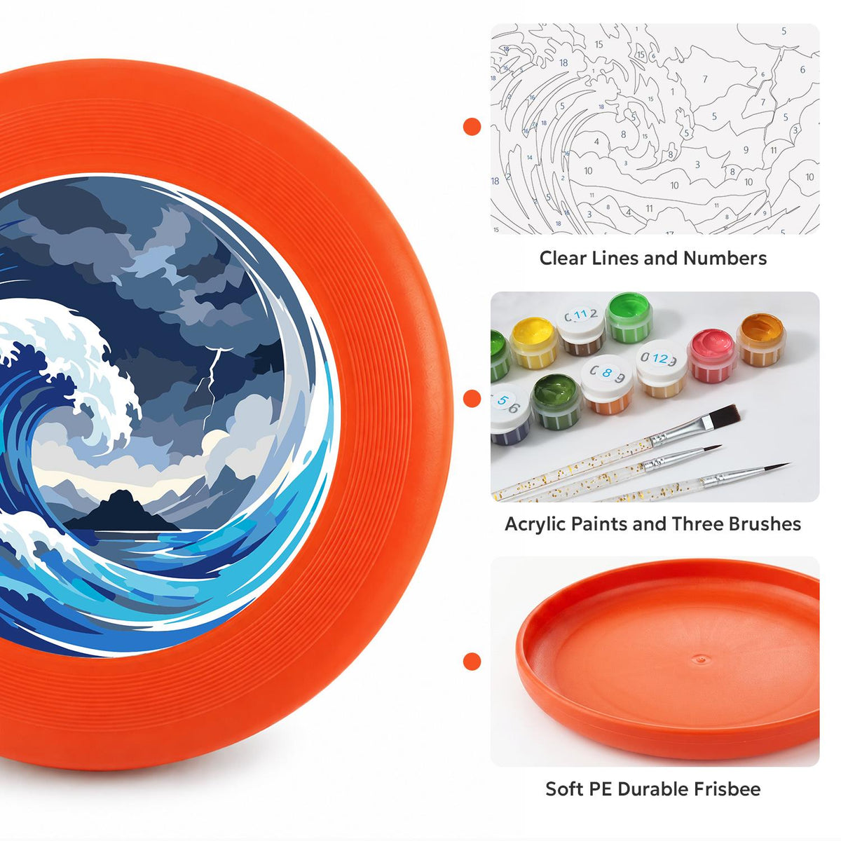 Moonlit Breaking Wave (Paint by Numbers Flying Disc)