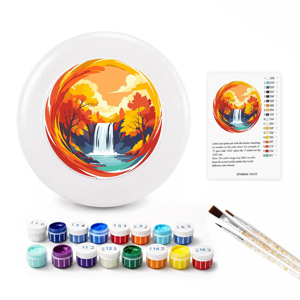 Autumn Waterfall (Paint by Numbers Flying Disc)