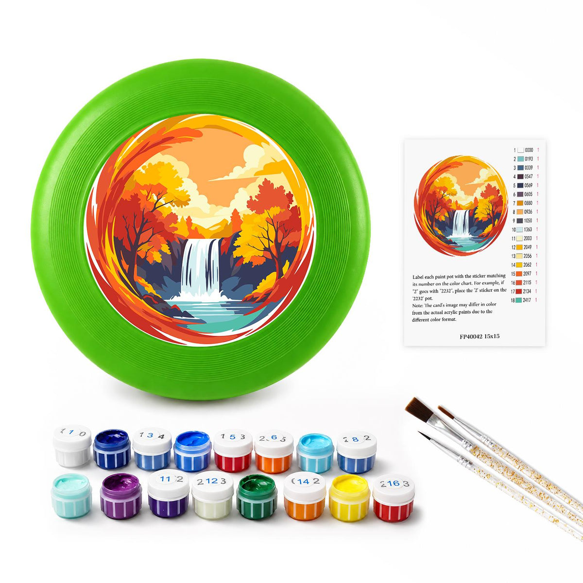 Autumn Waterfall (Paint by Numbers Flying Disc)