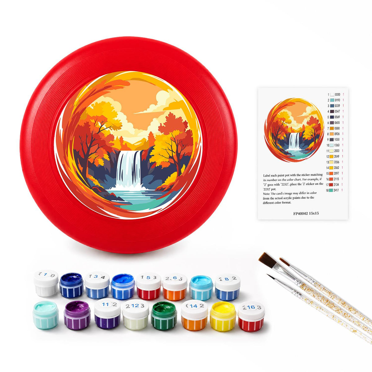Autumn Waterfall (Paint by Numbers Flying Disc)