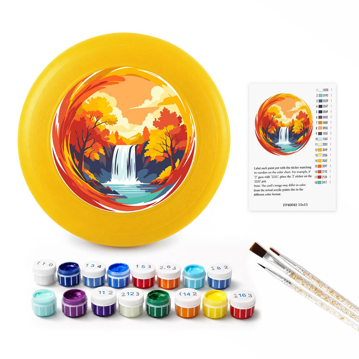 Autumn Waterfall (Paint by Numbers Flying Disc)