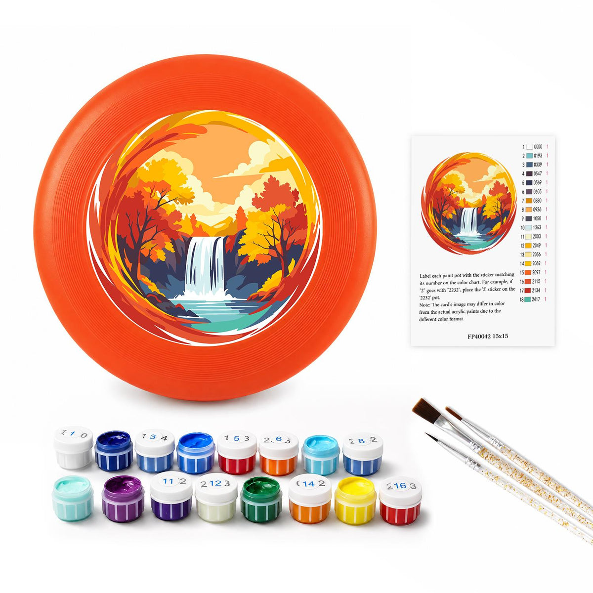 Autumn Waterfall (Paint by Numbers Flying Disc)