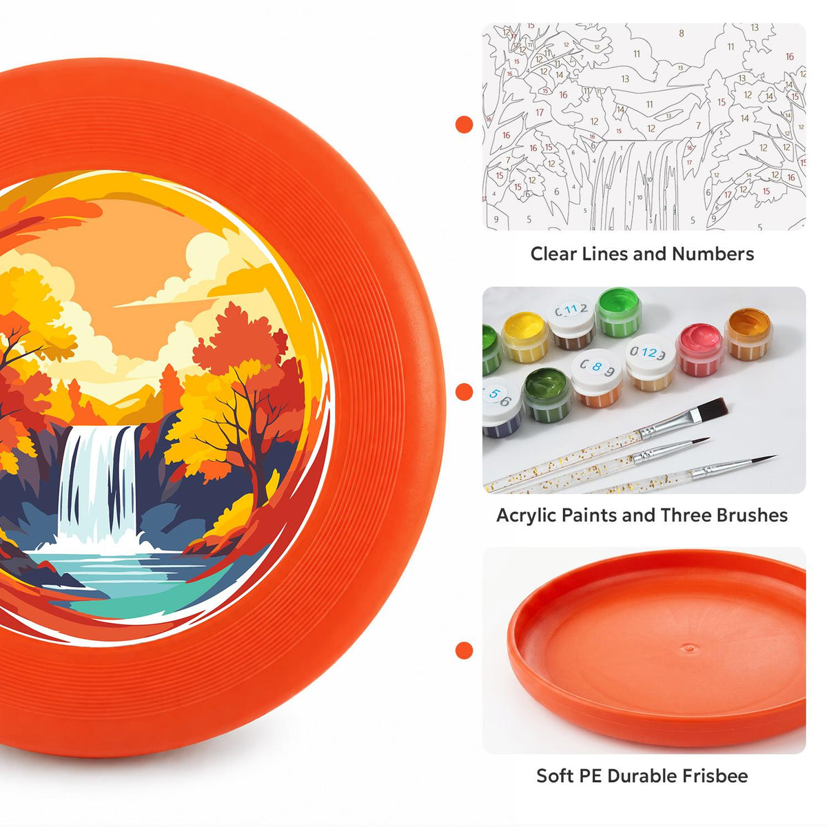 Autumn Waterfall (Paint by Numbers Flying Disc)