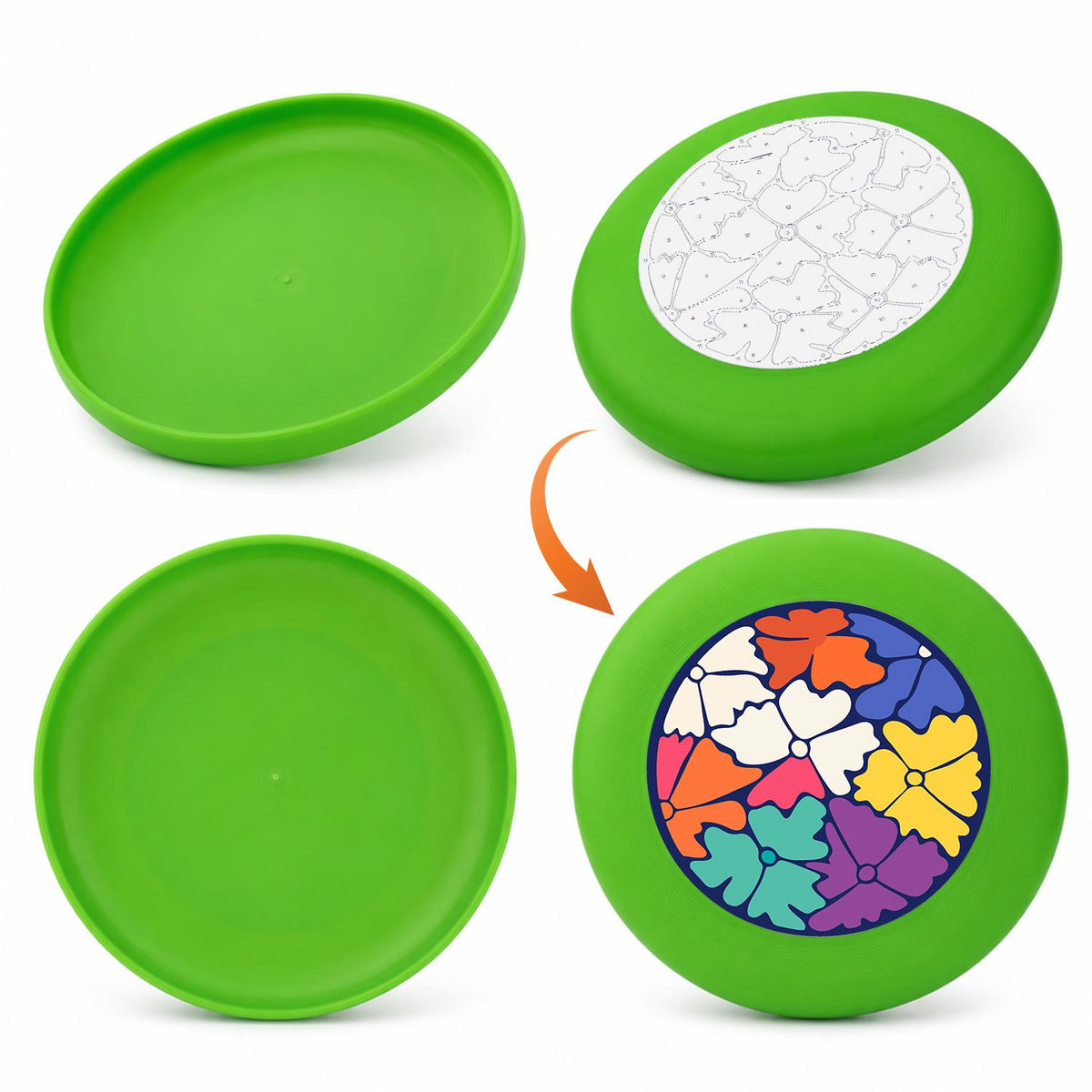 Colourful Leaf Mosaic (Paint by Numbers Flying Disc)