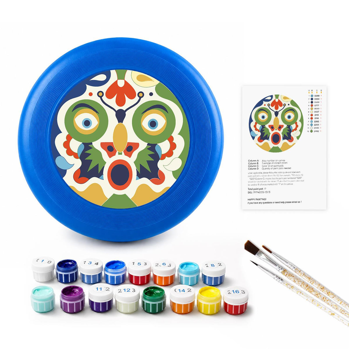 Decorative Floral Medallion (Paint by Numbers Flying Disc)