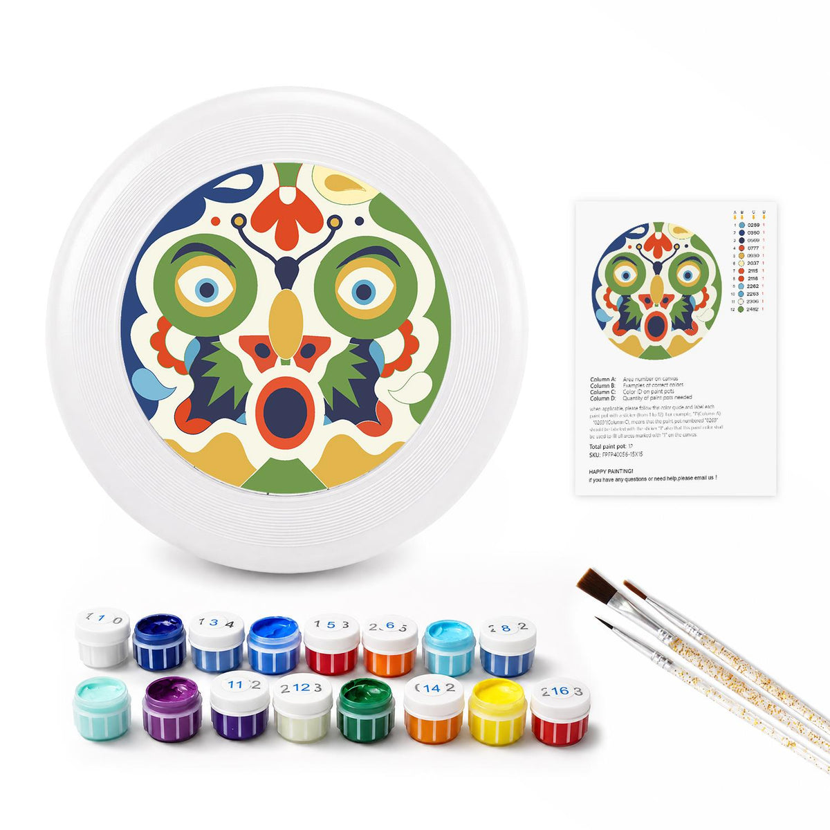 Decorative Floral Medallion (Paint by Numbers Flying Disc)