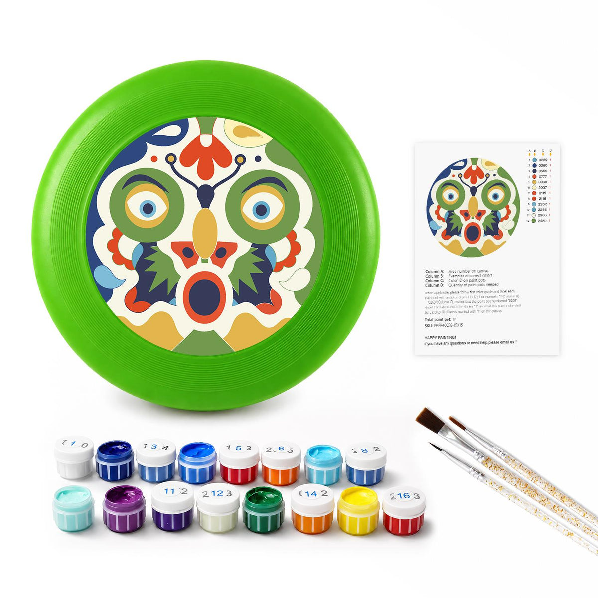 Decorative Floral Medallion (Paint by Numbers Flying Disc)