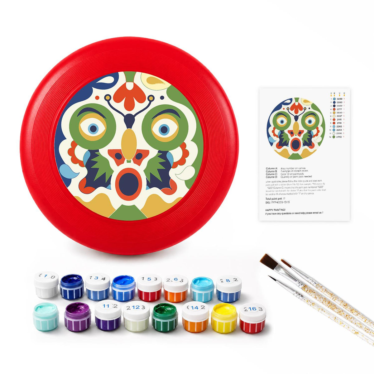 Decorative Floral Medallion (Paint by Numbers Flying Disc)