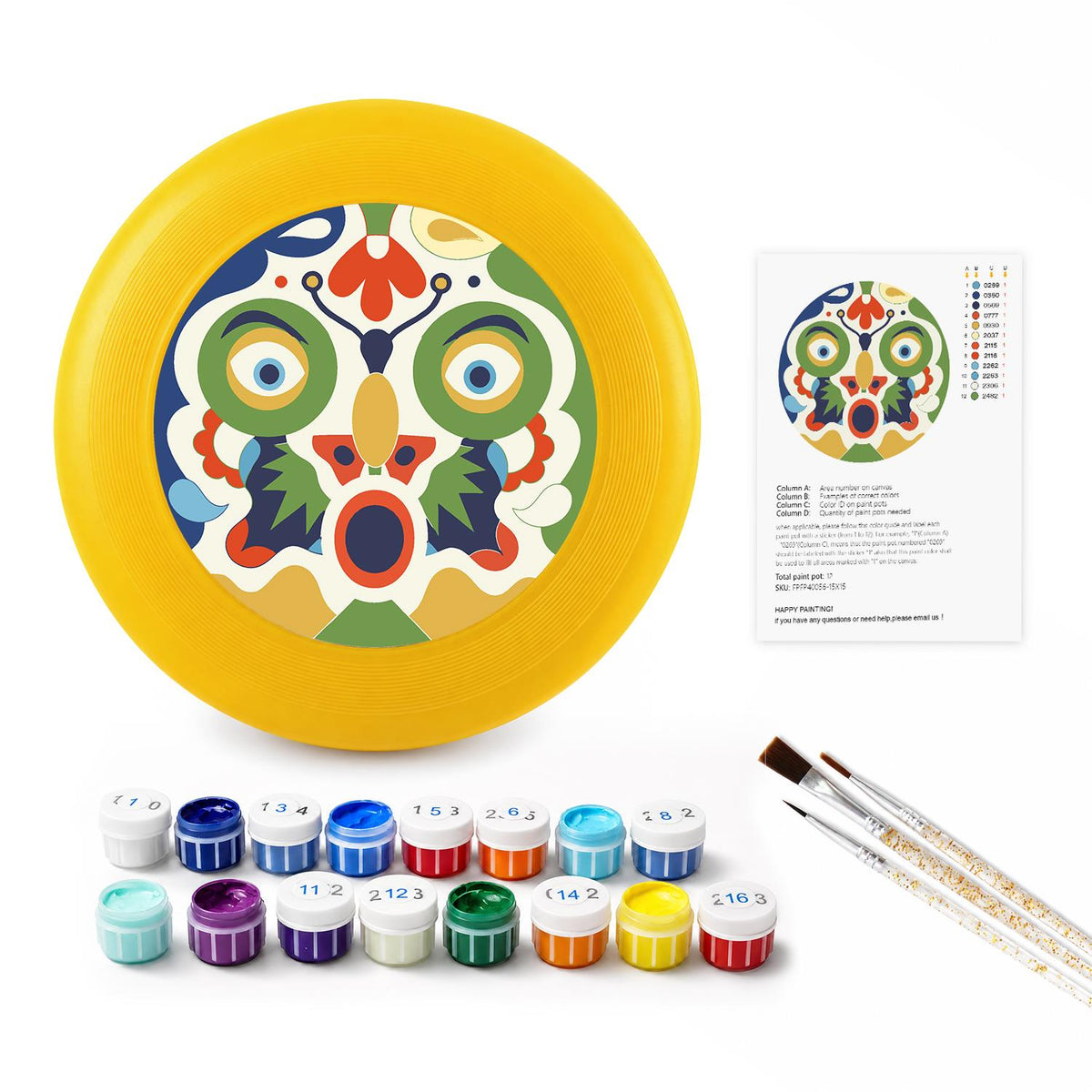 Decorative Floral Medallion (Paint by Numbers Flying Disc)