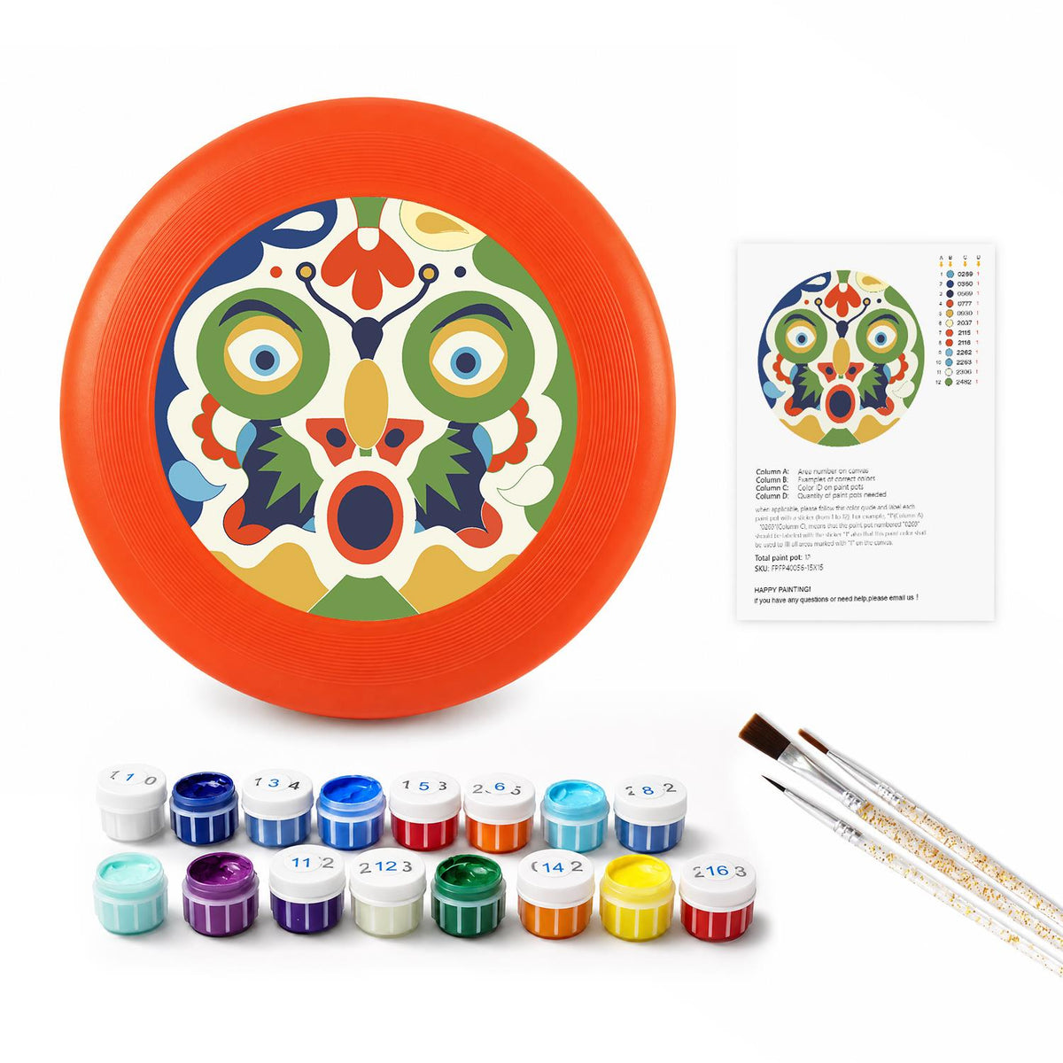 Decorative Floral Medallion (Paint by Numbers Flying Disc)