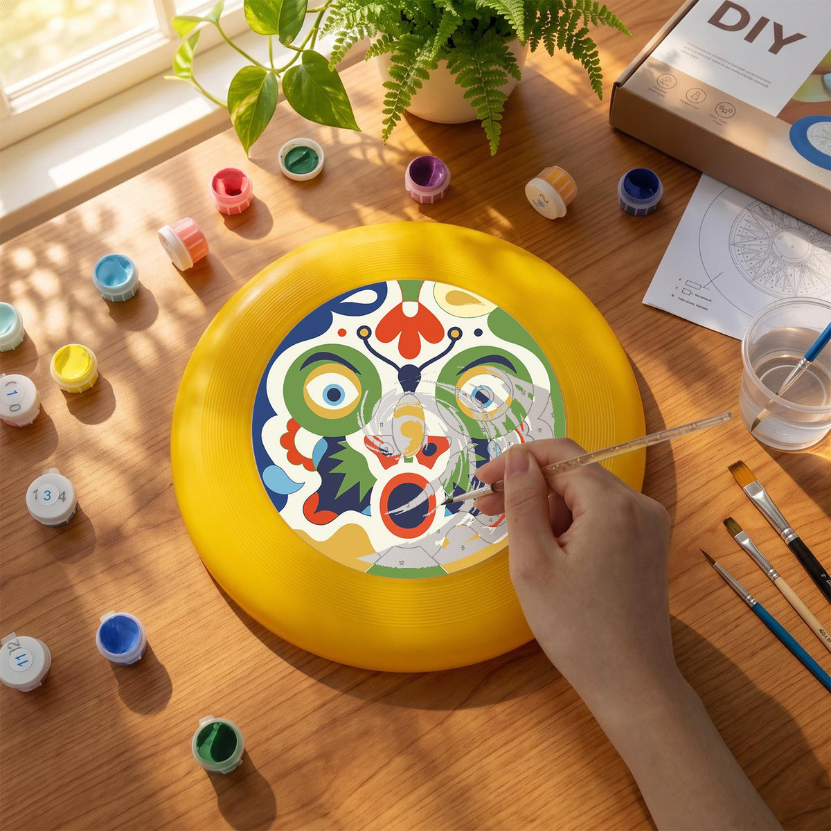 Decorative Floral Medallion (Paint by Numbers Flying Disc)