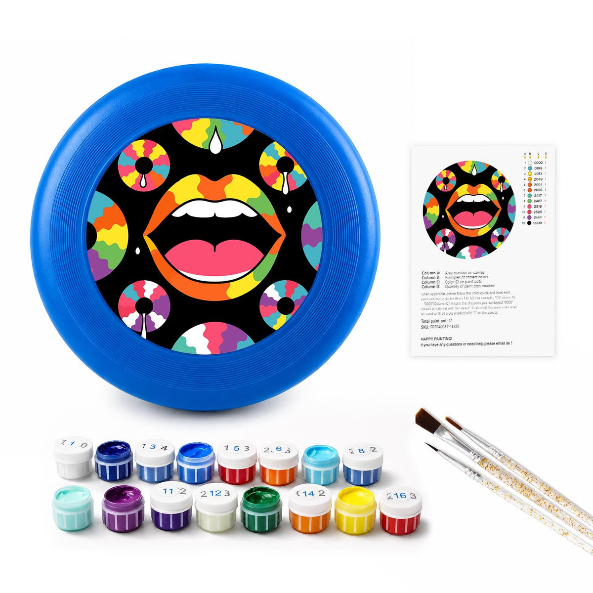 Pop Art Smile (Paint by Numbers Flying Disc)