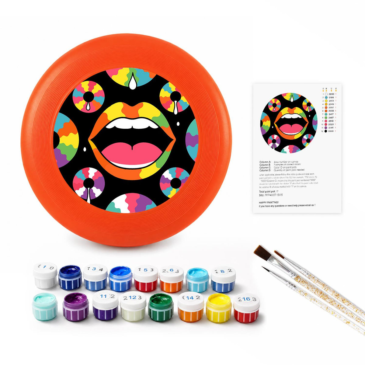 Pop Art Smile (Paint by Numbers Flying Disc)