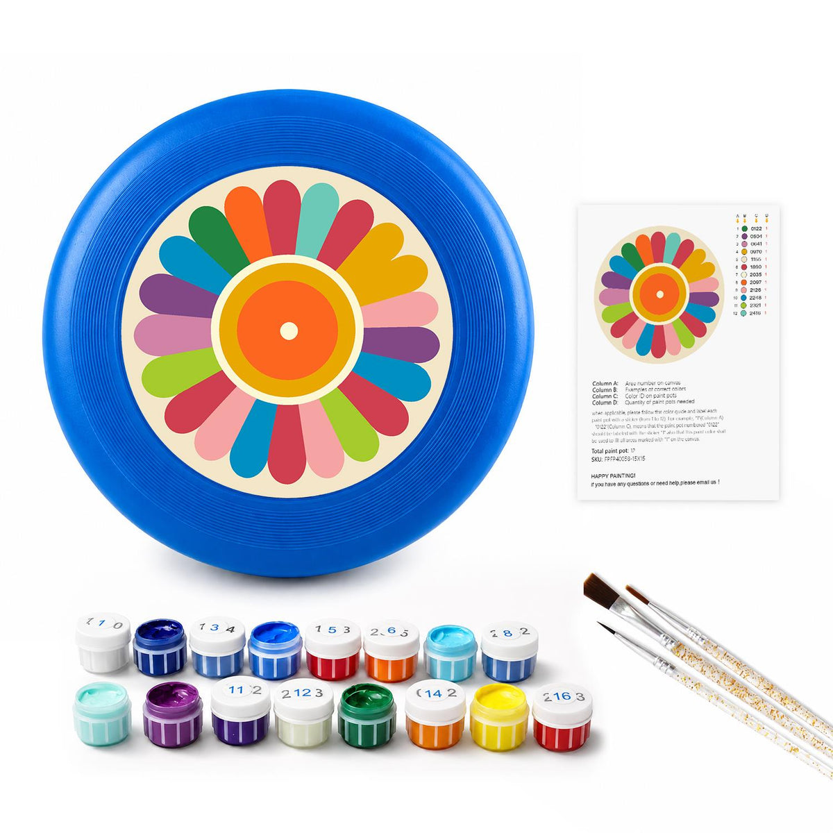 Rainbow Petal Flower (Paint by Numbers Flying Disc)