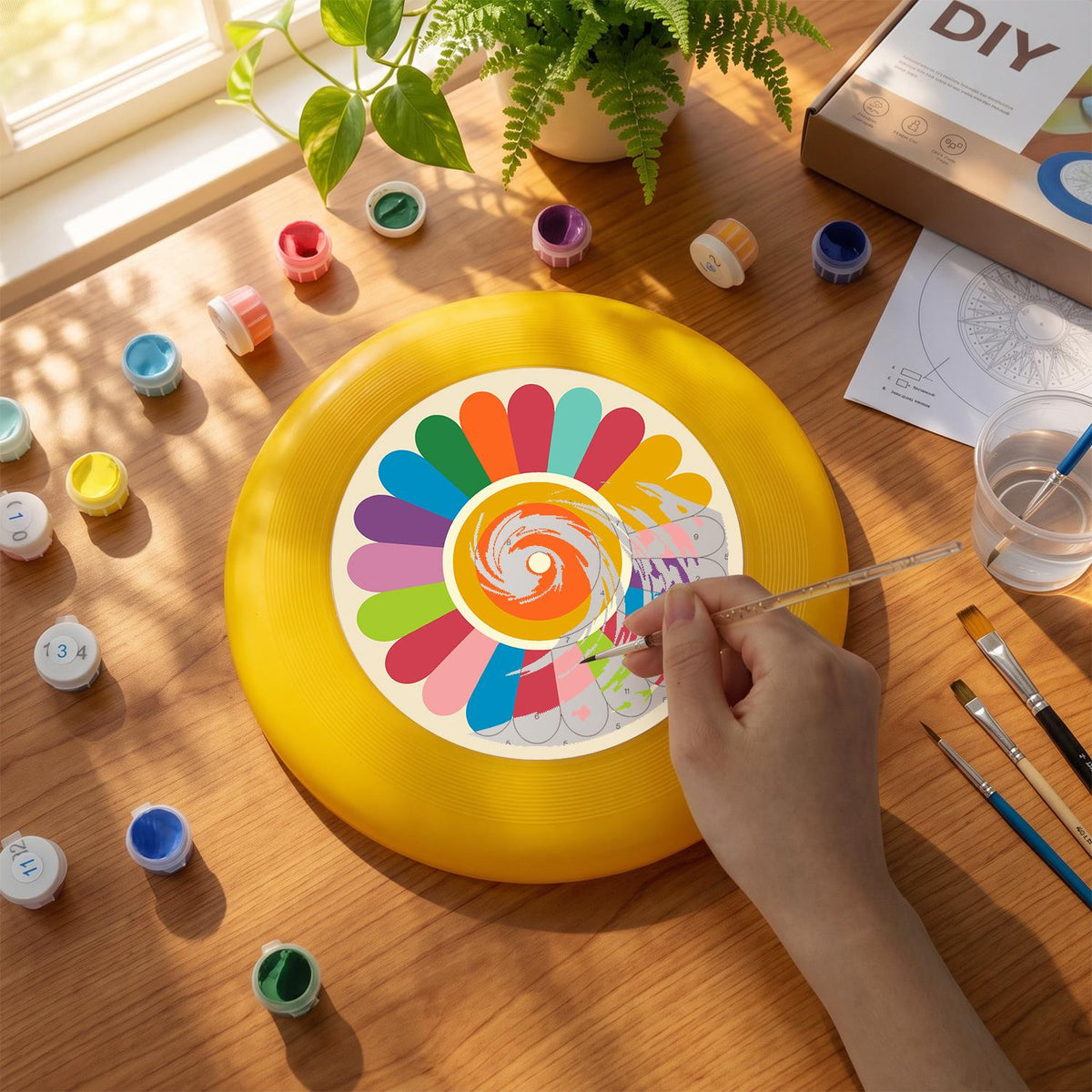 Rainbow Petal Flower (Paint by Numbers Flying Disc)