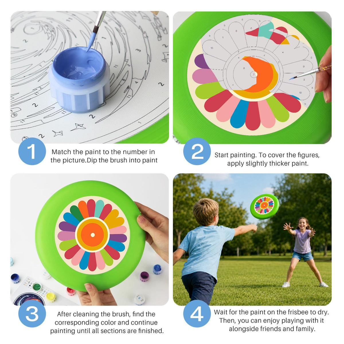 Rainbow Petal Flower (Paint by Numbers Flying Disc)