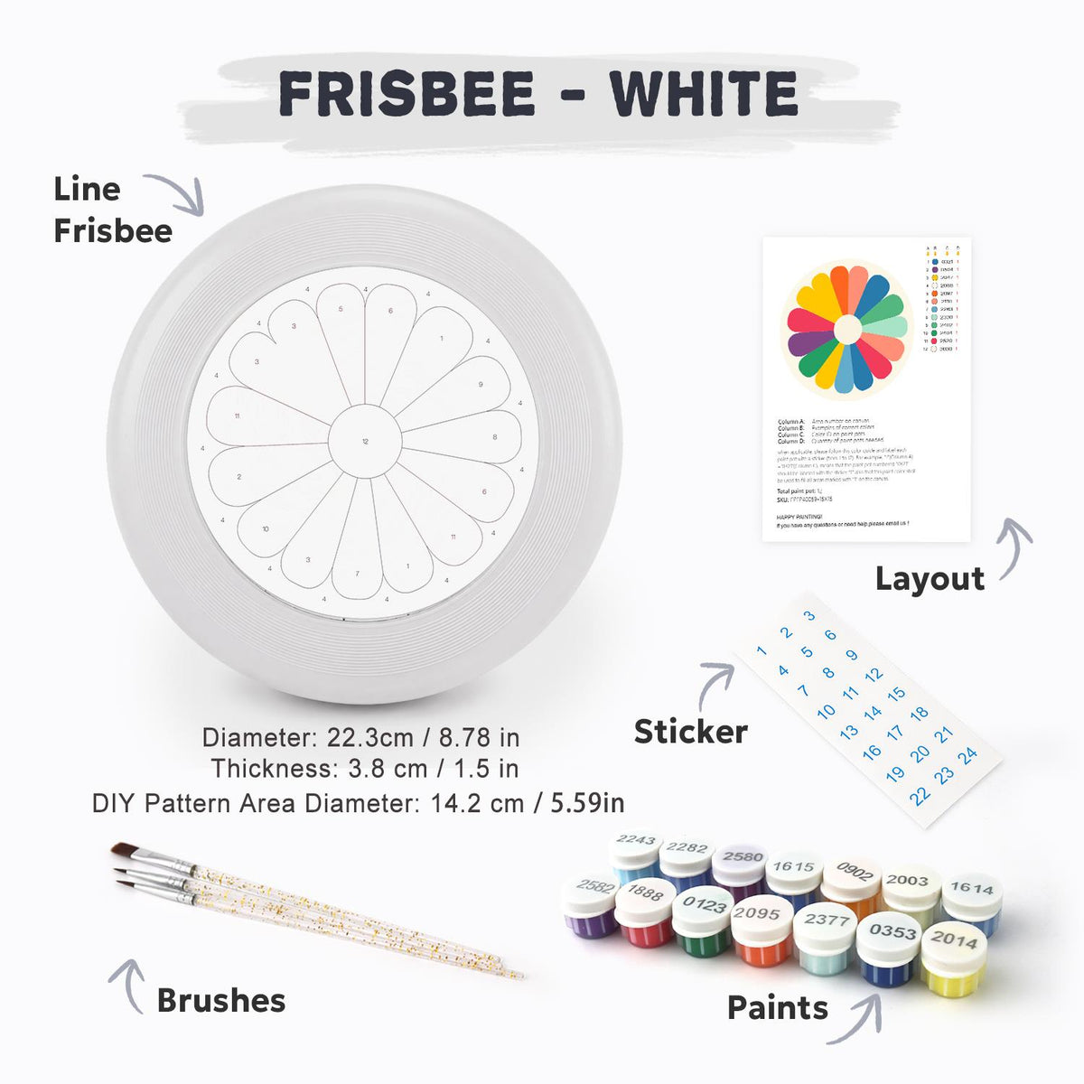 Colourful Daisy (Paint by Numbers Flying Disc)