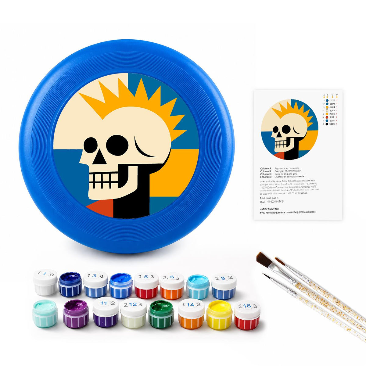 Sunburst Skull (Paint by Numbers Flying Disc)