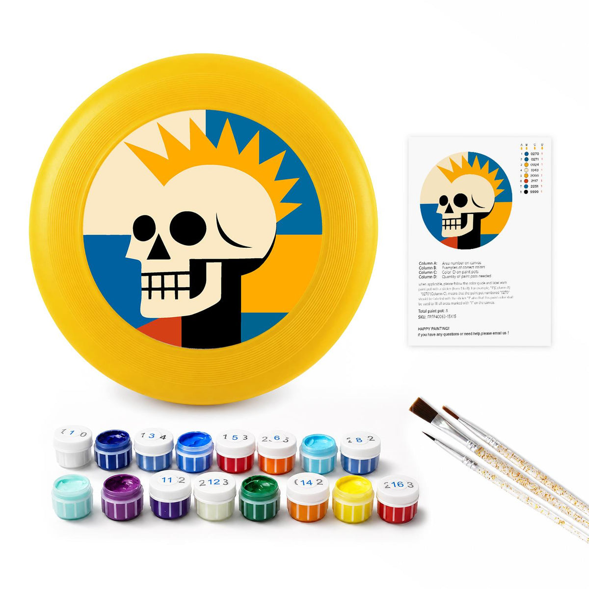 Sunburst Skull (Paint by Numbers Flying Disc)
