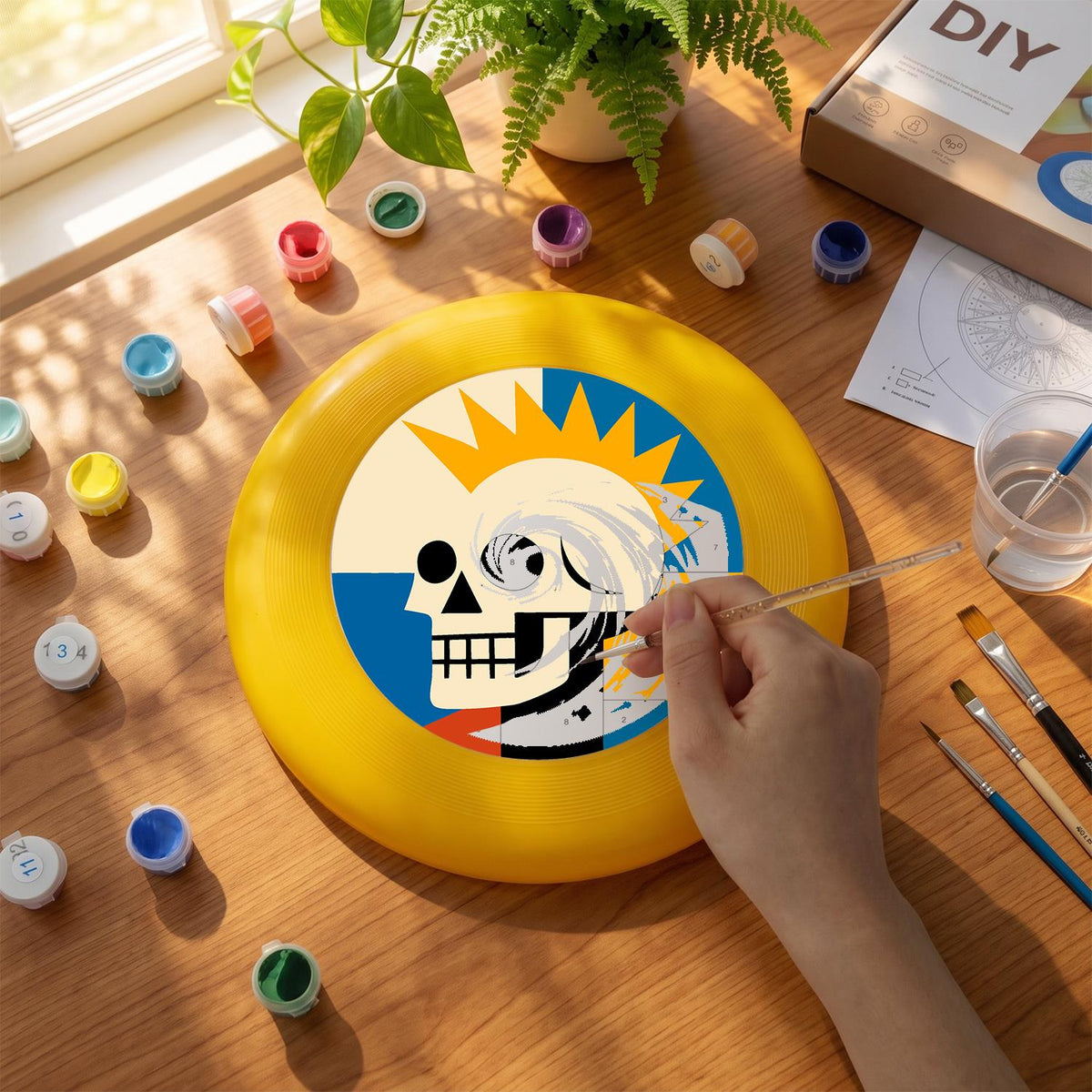 Sunburst Skull (Paint by Numbers Flying Disc)