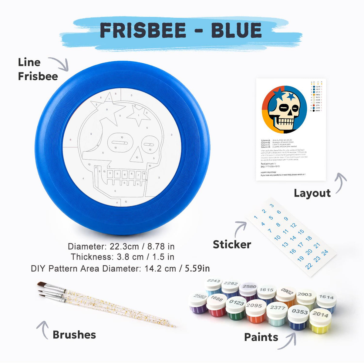 Starry Skull (Paint by Numbers Flying Disc)