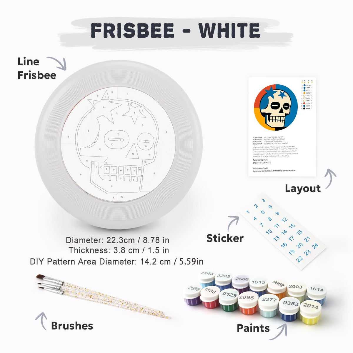 Starry Skull (Paint by Numbers Flying Disc)