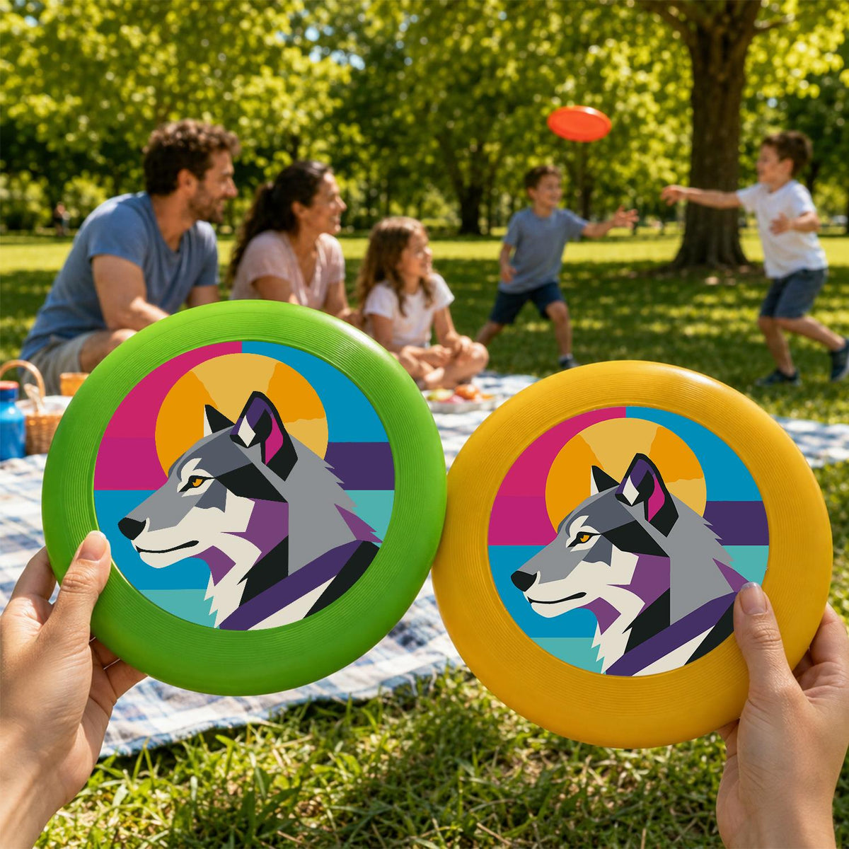 Geometric Wolf (Paint by Numbers Flying Disc)