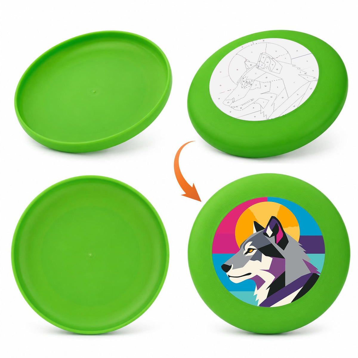 Geometric Wolf (Paint by Numbers Flying Disc)