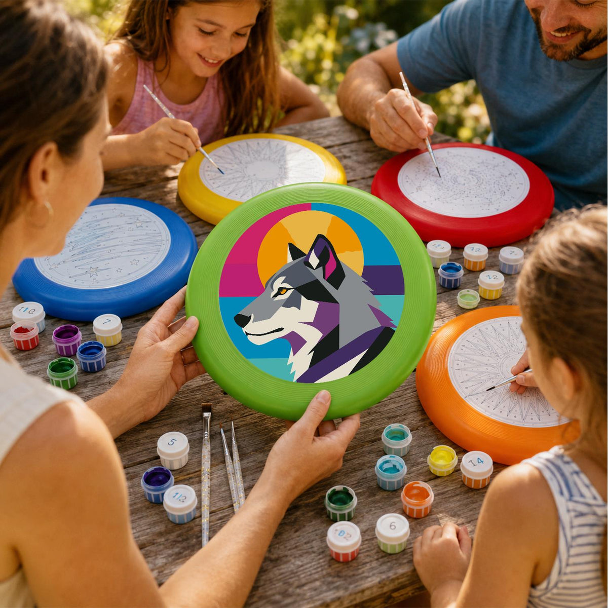 Geometric Wolf (Paint by Numbers Flying Disc)