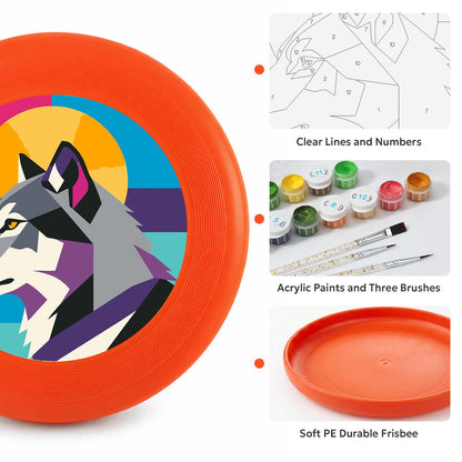 Geometric Wolf (Paint by Numbers Flying Disc)