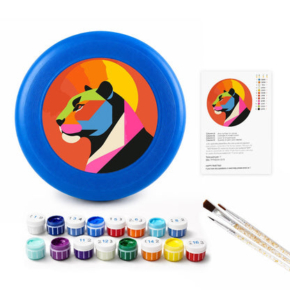 Pink Geometric Lion (Paint by Numbers Flying Disc)