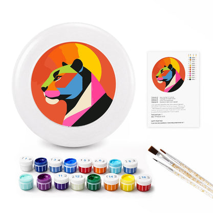 Pink Geometric Lion (Paint by Numbers Flying Disc)