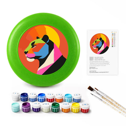 Pink Geometric Lion (Paint by Numbers Flying Disc)