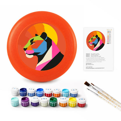 Pink Geometric Lion (Paint by Numbers Flying Disc)