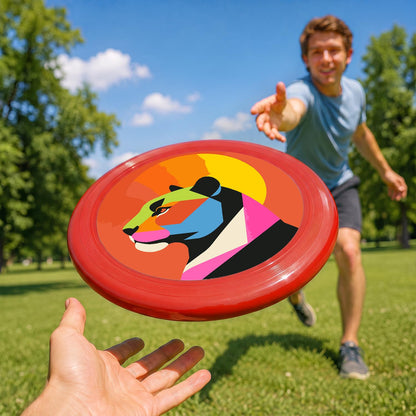 Pink Geometric Lion (Paint by Numbers Flying Disc)