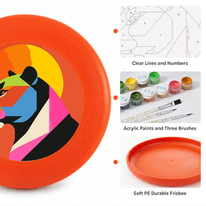 Pink Geometric Lion (Paint by Numbers Flying Disc)