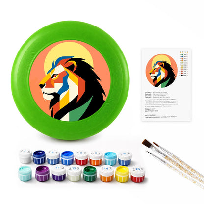 Sunset Geometric Lion (Paint by Numbers Flying Disc)