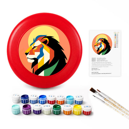Sunset Geometric Lion (Paint by Numbers Flying Disc)