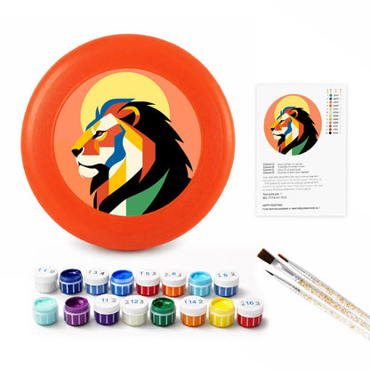 Sunset Geometric Lion (Paint by Numbers Flying Disc)