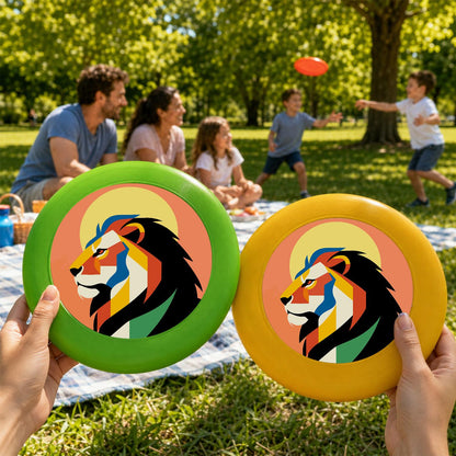 Sunset Geometric Lion (Paint by Numbers Flying Disc)