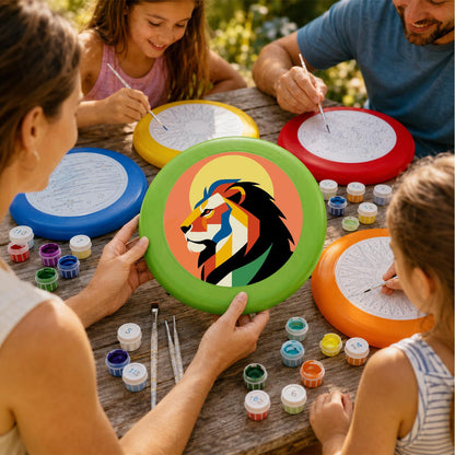 Sunset Geometric Lion (Paint by Numbers Flying Disc)