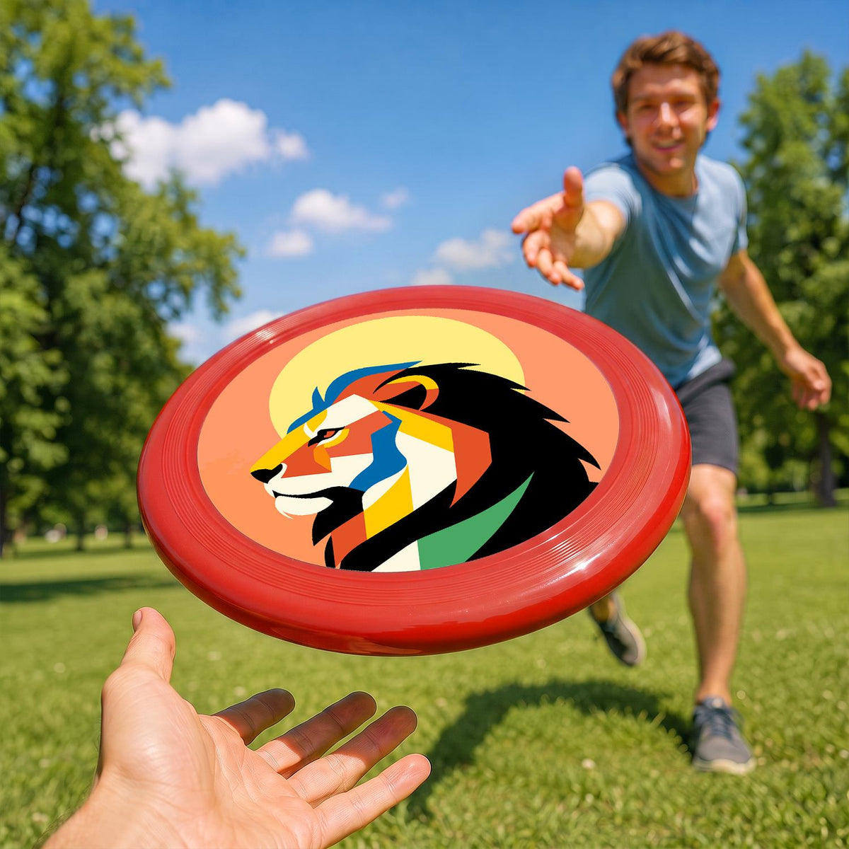 Sunset Geometric Lion (Paint by Numbers Flying Disc)