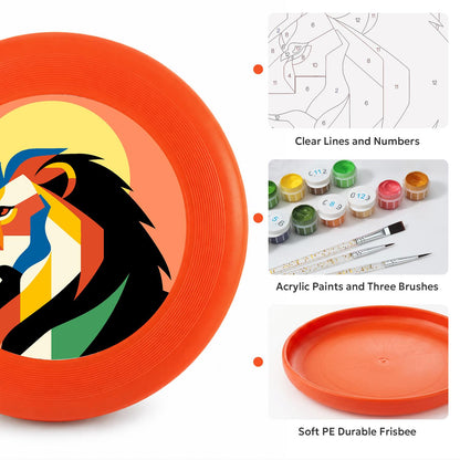 Sunset Geometric Lion (Paint by Numbers Flying Disc)