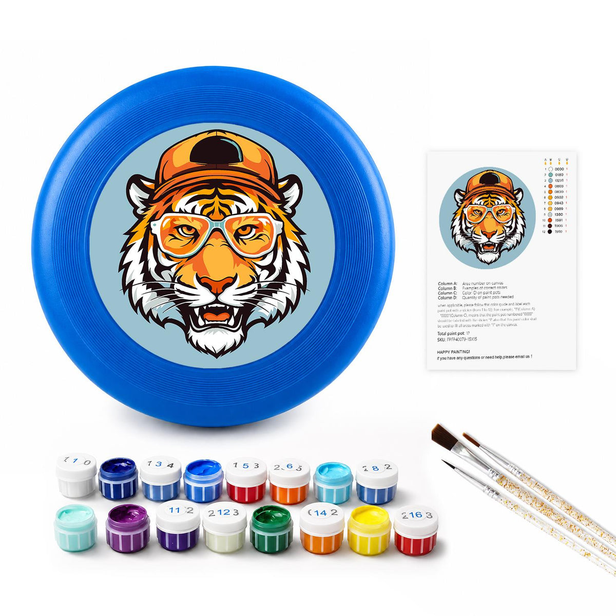 Tiger in a Hat (Paint by Numbers Flying Disc)