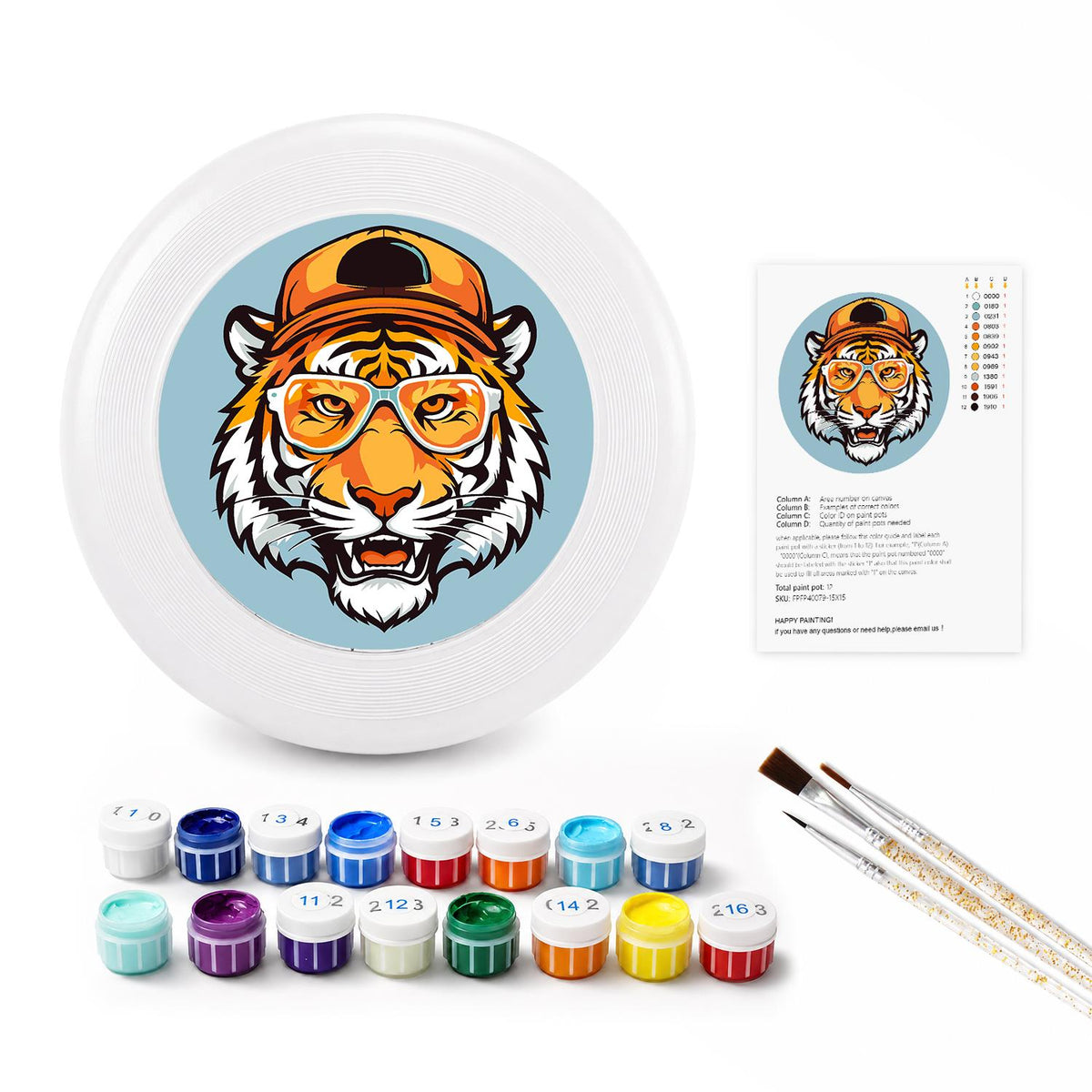 Tiger in a Hat (Paint by Numbers Flying Disc)