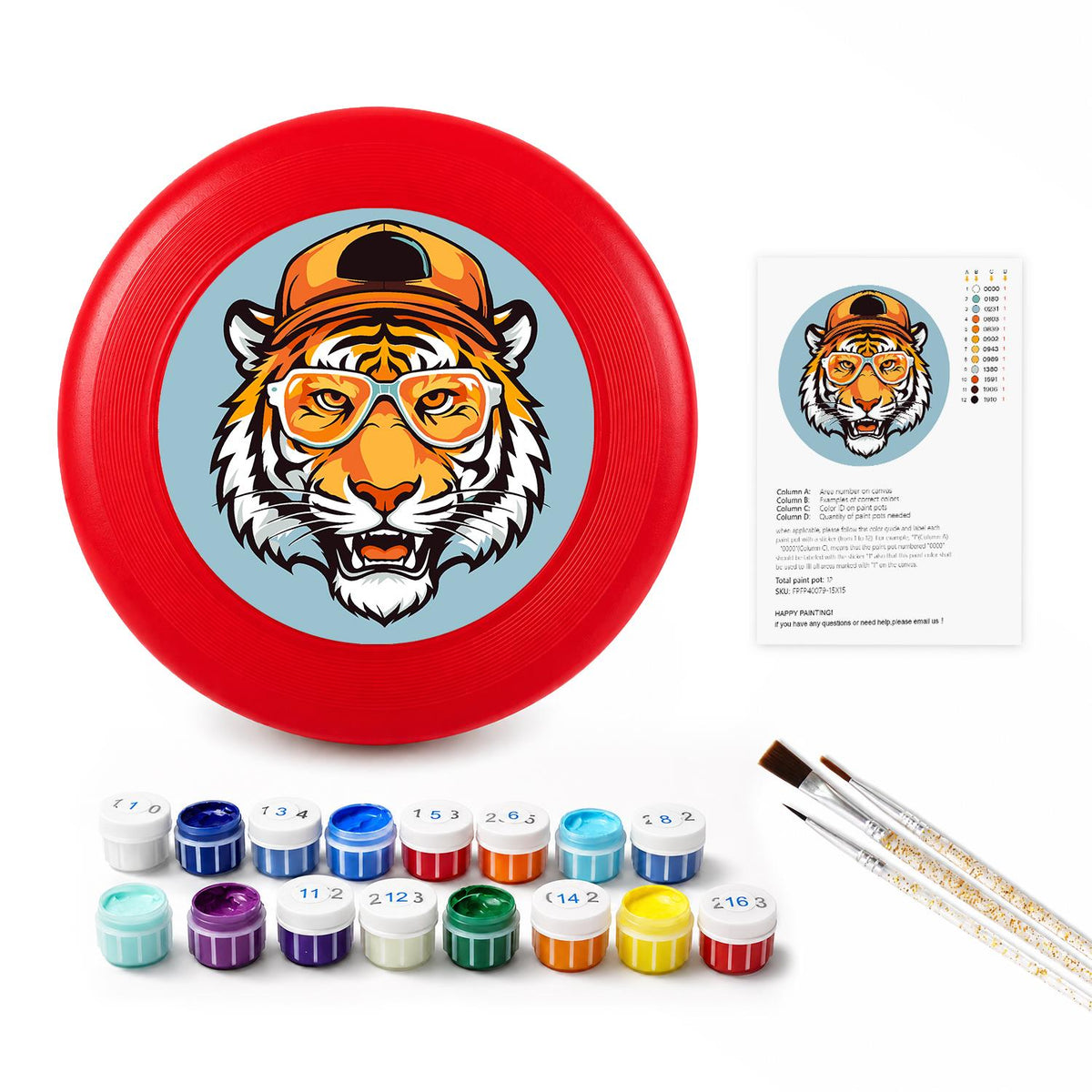 Tiger in a Hat (Paint by Numbers Flying Disc)
