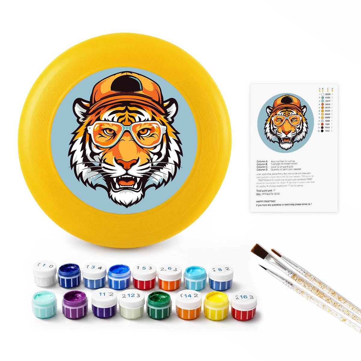 Tiger in a Hat (Paint by Numbers Flying Disc)