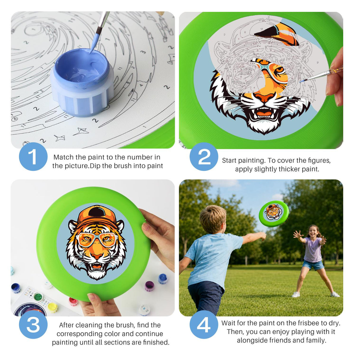 Tiger in a Hat (Paint by Numbers Flying Disc)