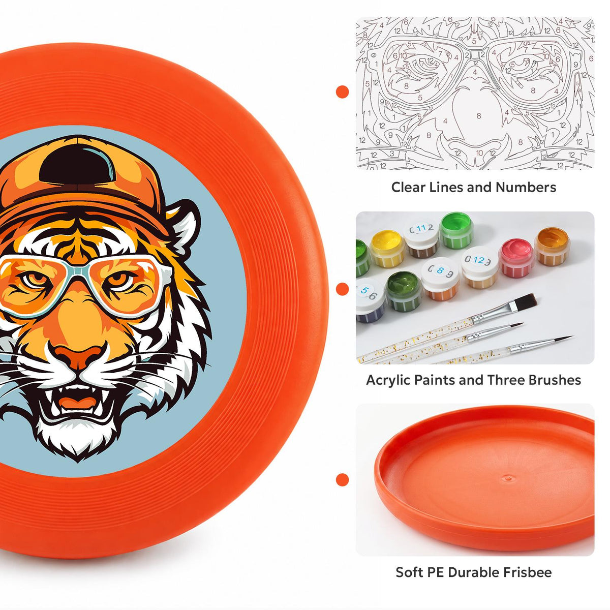 Tiger in a Hat (Paint by Numbers Flying Disc)